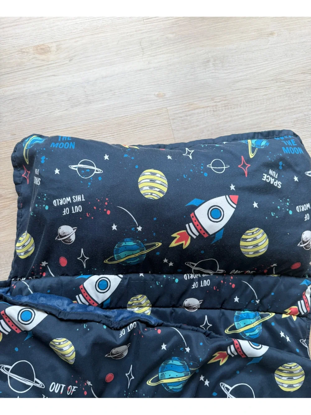 Kids' Space Rocket Nap Mat - Navy Blue